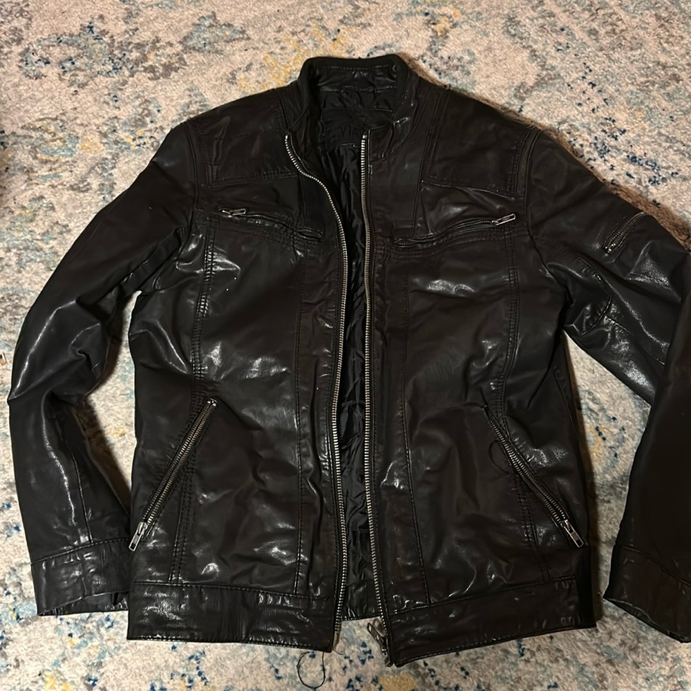 Leather jacket, size M, black